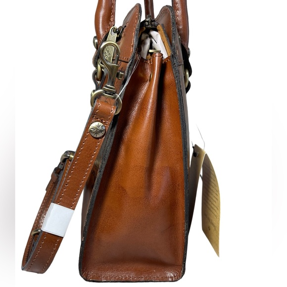 Patricia Nash Calvi Satchel Map Print Brown Leather Shoulder Western Handbag NEW - Picture 7 of 15